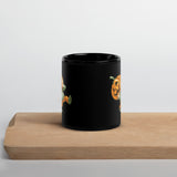 Cartoon Halloween Graphic Black Glossy Mug