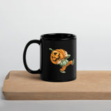 Cartoon Halloween Graphic Black Glossy Mug